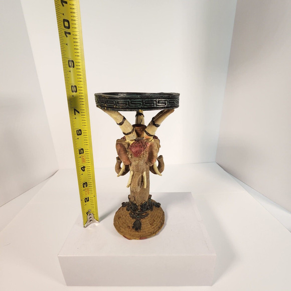 Boho Style Resin Elephant Candle Holder with 3 Elephants (G1) - Picture 7 of 7